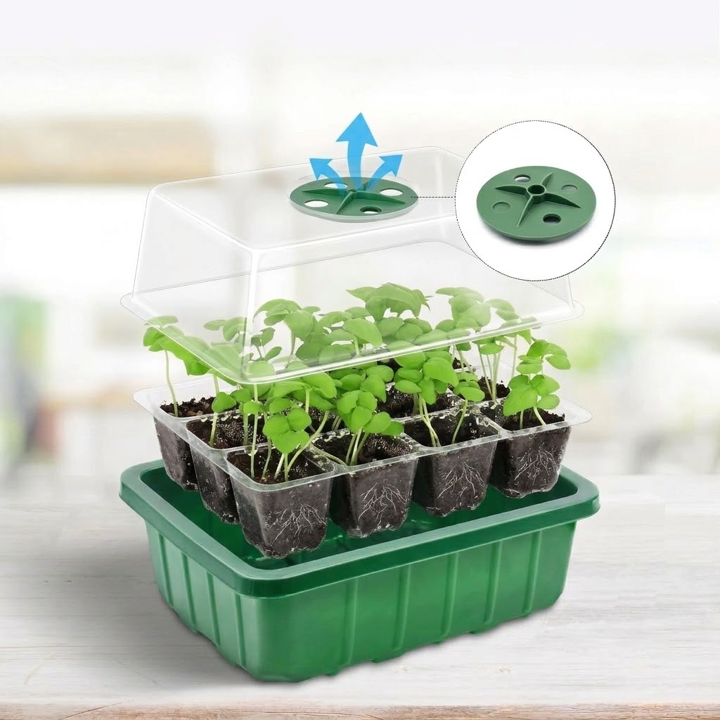 Seed Starter Tray - Bandejas de Germinação Transparentes com Cúpulas