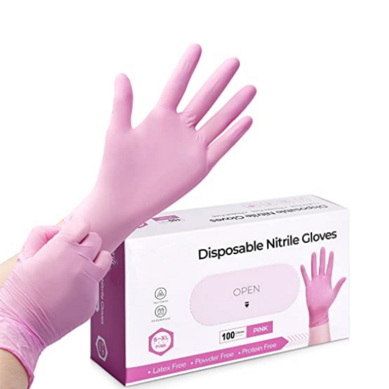 Garden Gloves - Luvas Descartáveis de Nitrilo Rosa para