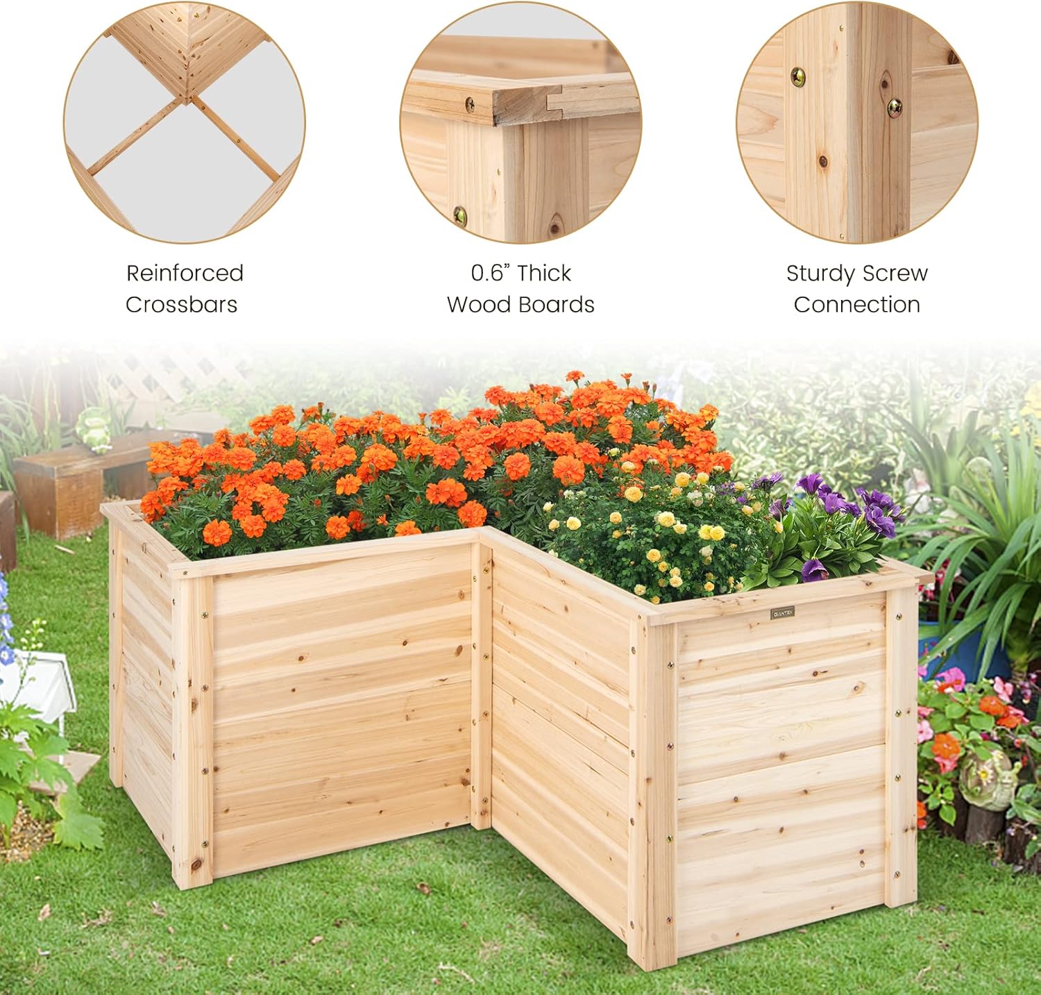 Canteiro Elevado de Madeira Ma - Raised Garden Bed avaliação e preço